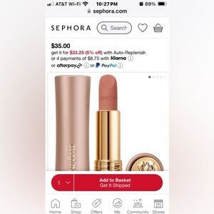 Lancôme L’absolute rouge intimate soft matte lipstick 210